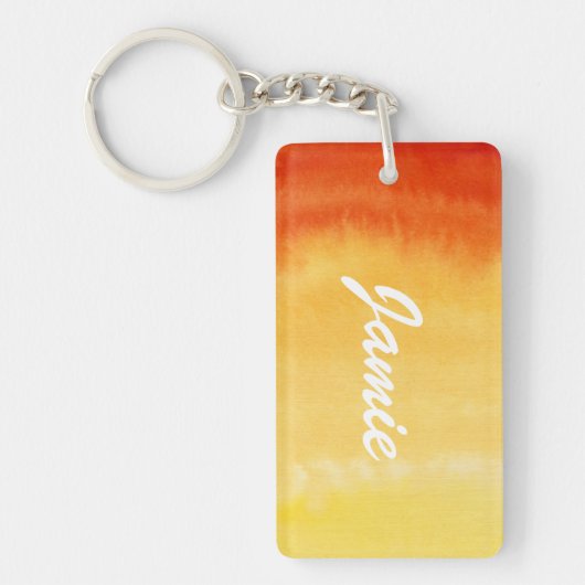 Porte-clés Fond peint à la main d'aquarelle abstraite (Devant)
