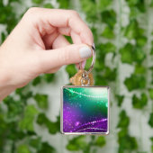 Porte-clés Fond violet festif de Mardi Gras (main)