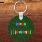 Porte-clés Font coloré Joyeux Feux Noël (Recto)