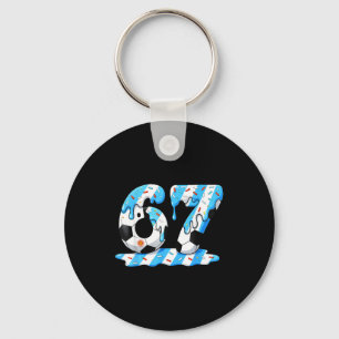 Porte-clés Football 67 Drapeau Argentine Six Sept Drôle Gen A