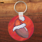 Porte-clés Football à Santa Hat sur Rouge (Recto)