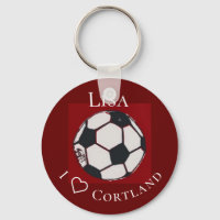 Football blanc rouge et noir personnalisé