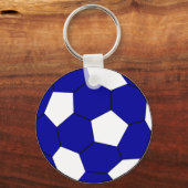 Porte-clés Football bleu et blanc (Recto)