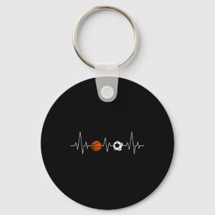 Porte-clés Football Bysketbyll Battement de coeur Sport drôle
