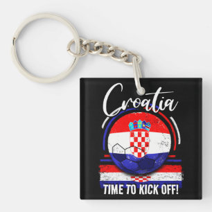 Porte-clés Football Croatie Drapeau, Football Vintage Retro