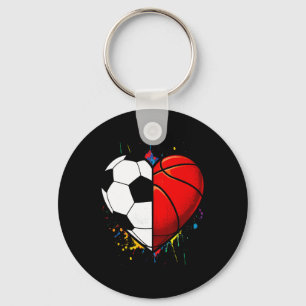 Porte-clés Football Croquis Ll Cœur Pied Ll Saint-Valentin 