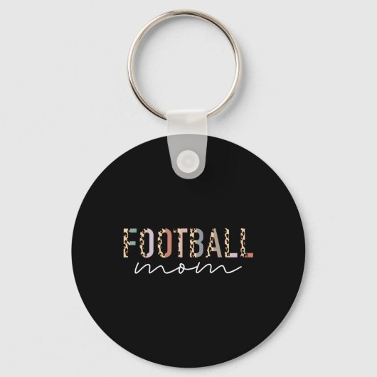 Porte-clés Football Maman Cadeaux Football Empreinte de léopa (Recto)