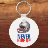 Porte-clés Football Motivational Never Give Up  (Verso)