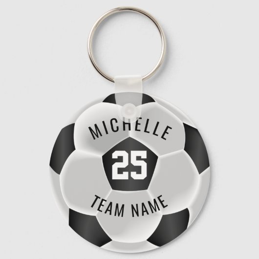 Porte-clés Football - Noir et Blanc (Recto)