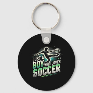 Porte-clés Football pour garçons, juste un garçon qui aime le