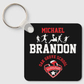 Porte-clés Football - Rouge, Noir et Blanc (Recto)