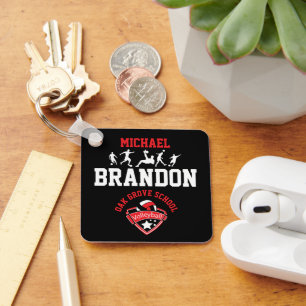 Porte-clés Football - Rouge, Noir et Blanc