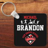 Porte-clés Football - Rouge, Noir et Blanc (Recto)