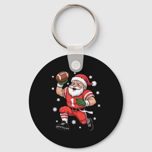 Porte-clés Football Santa Claus Lineman Christmas Quarterback (Recto)