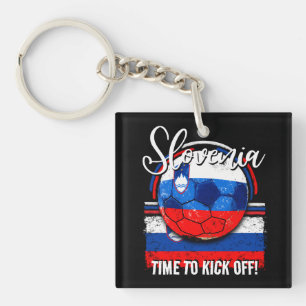 Porte-clés Football Slovénie Drapeau, équipe slovène de footb
