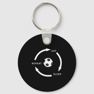 Porte-clés Football Soccer Manger Dormir Répéter Citation de
