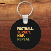 Porte-clés Football. Turkey. Nap. Repeat, Thanksgiving Slogan (Recto)
