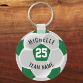 Porte-clés Football - Vert foncé et blanc (Recto)