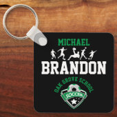 Porte-clés Football - Vert, Noir et Blanc (Recto)