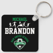 Porte-clés Football - Vert, Noir et Blanc (Dos)