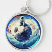 Porte-clés Footballeur spatial astronaute (Devant)
