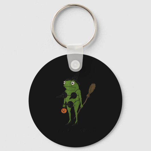 Porte-clés For October, Funny Halloween, Funny Witch Frog (Recto)