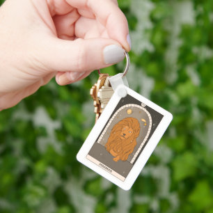 Porte-clés Force Alchimie astrologique de la carte tarot Arca