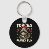 Porte-clés Forced Family Fun – Funny Sarcastic Raccoon Xmas C (Recto)