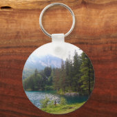 Porte-clés Forêt alpine pittoresque et lac (Verso)