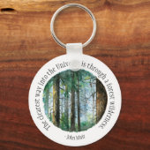 Porte-clés Forêt d'aquarelle Muir Quote (Recto)