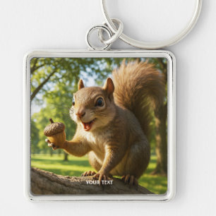 Porte-clés Forêt de fantaisie de petits écureuils mignons et