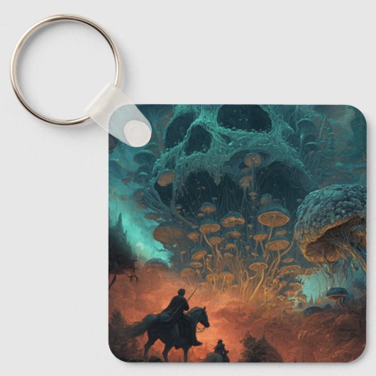 Porte-clés Forêt de fantasy sombre (Recto)