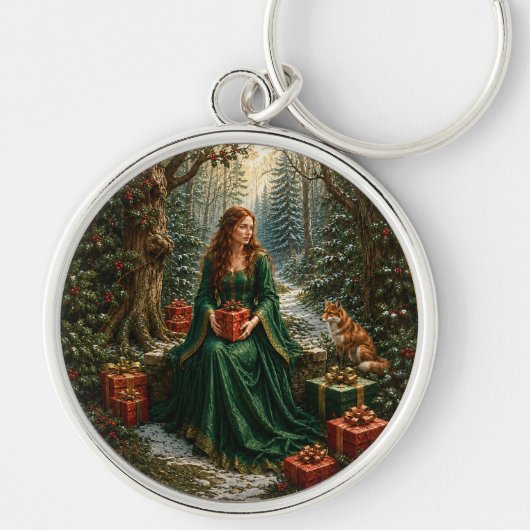 Porte-clés Forêt de Noël Enchantée (Devant)
