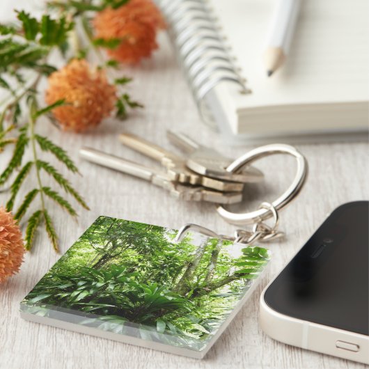 Porte-clés Forêt de pluie dominicaine I Nature verte tropical (Devant Droit)
