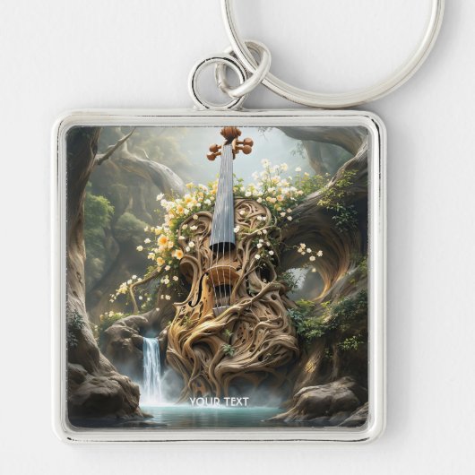 Porte-clés Forêt de violon géant Imaginaire mignon (Devant)