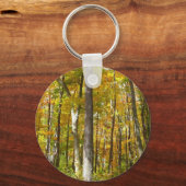 Porte-clés Forêt du paysage d'automne Feuille Jaune (Recto)