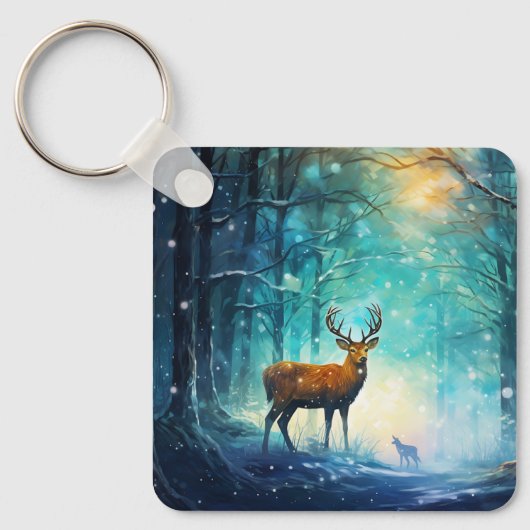 Porte-clés Forêt enneigée magique Art-82109 (Recto)