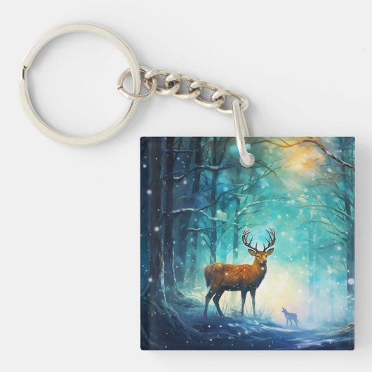 Porte-clés Forêt enneigée magique Art-82109 (Devant)