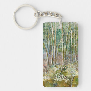 Porte-clés forêt hivernale