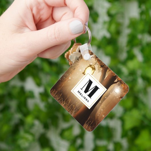 Porte-clés Forêt magique avec lumières des fées Monogramme (main)