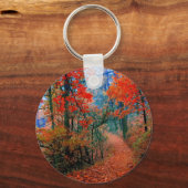 Porte-clés Forêt peinte Flamme d'automne Cadeaux d'aquarelle (Recto)