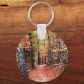 Porte-clés Forêt peinte sentier d'automne Cadeaux d'aquarelle (Recto)
