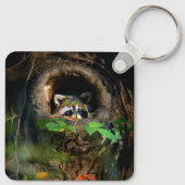 Porte-clés Forêt | Raccoon Peeking (Dos)