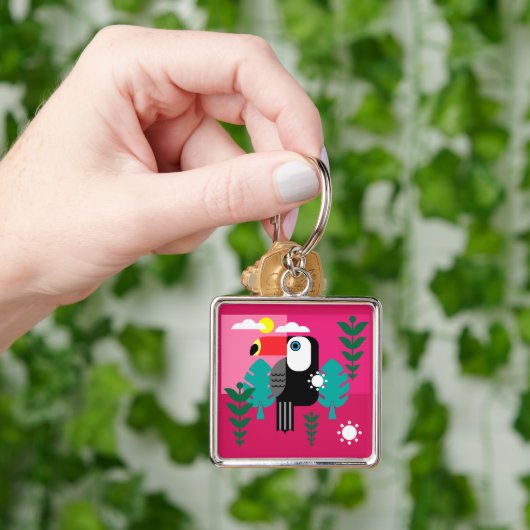 Porte-clés Forêt tropicale tropicale Toucan (main)