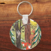 Porte-clés Forêt verte avec des animaux boisés (Recto)
