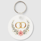 Porte-clés Forever & Always – Bagues de mariage romantiques A (Verso)