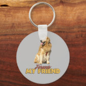 Porte-clés Forever Mon Ami Golden Retriever Chien Design (Recto)
