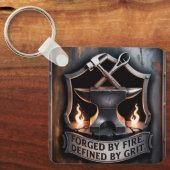 Porte-clés Forgé par le Feu – Emblème de forgeron (Recto)