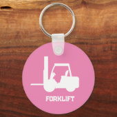 Porte-clés Forklift rose et blanc personnalisé (Recto)