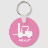 Porte-clés Forklift rose et blanc personnalisé (Verso)